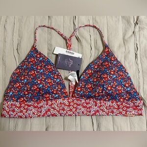 J.Crew x Liberty London Floral Print Bikini Top, NWT, size L
